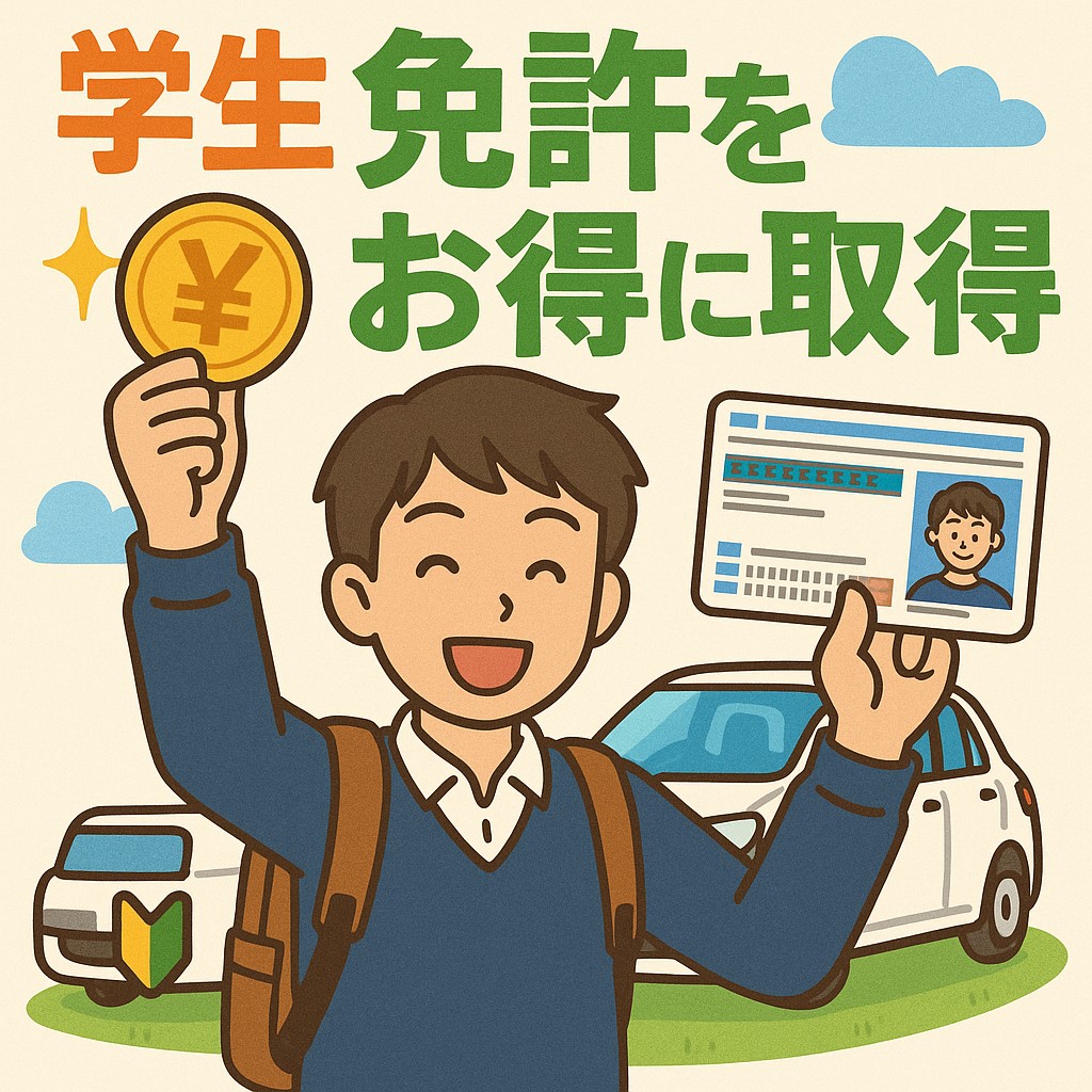 学生がお得に免許を取得するイメージ