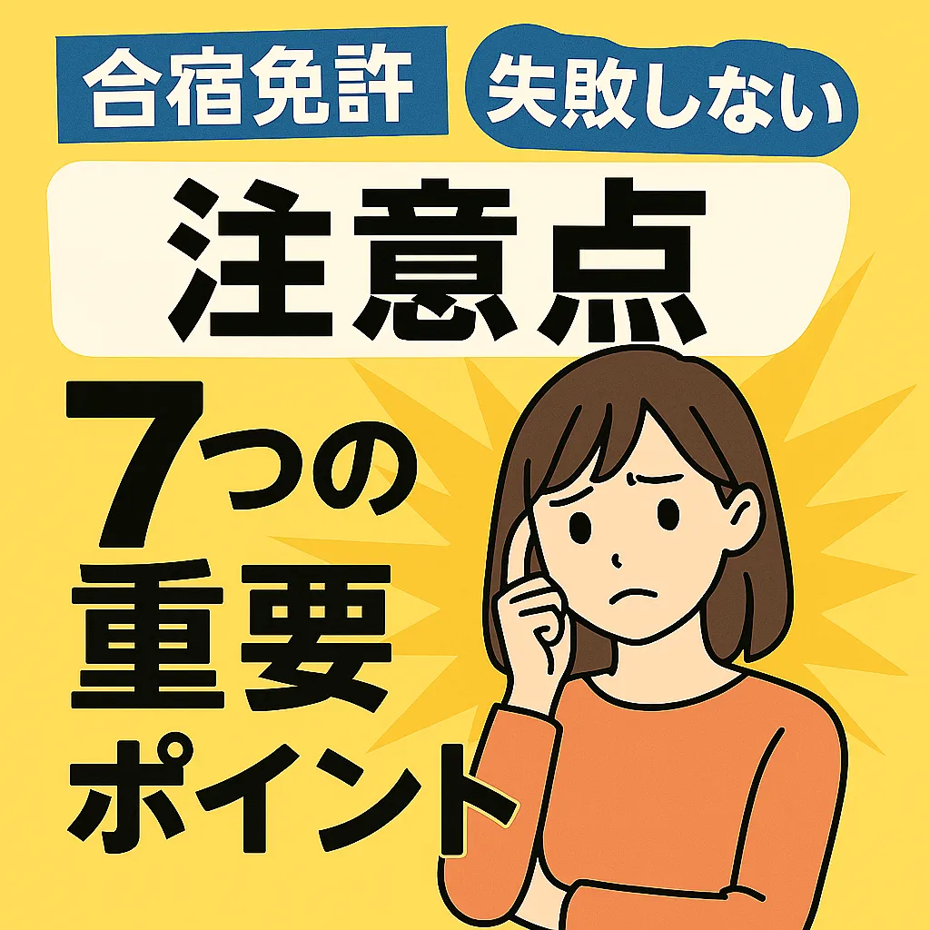 後悔したくない人必見！合宿免許で失敗しないための7つの重要ポイント