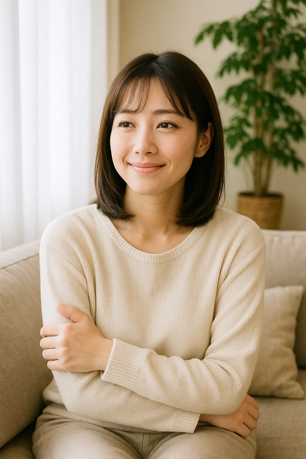 安心して過ごす女性のイメージ